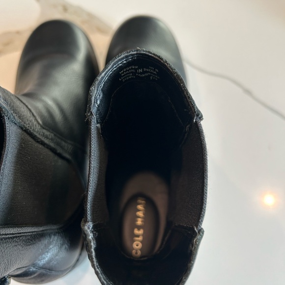 Cole Haan- Camea Waterproof Leather Combat Boot- Black Bootie- Women’s 10 - Picture 5 of 10